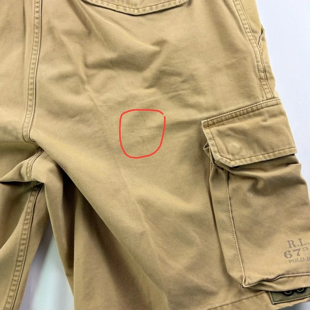 Polo Jeans Co Ralph Lauren 1967 Cargo Shorts Mens 36 Tan Cotton Military Surplus
